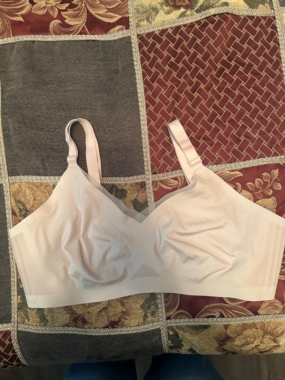 Honeylove Wireless Comfort Bra. Unpinned, no padding.